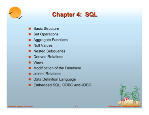 Chapter 4: SQL - Avi Silberschatz
