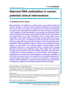 Aberrant DNA methylation in cancer: potential clinical