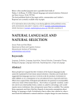 natural language and natural selection