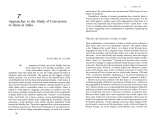 Approaches to the Study of Conversion to Islam in
