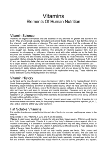 Vitamins Elements Of Human Nutrition Vitamin Science Vitamins are