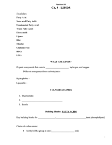 Ch. 5 - LIPIDS