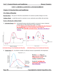 Unit 7 Reaction Rates and Equilibrium Notes