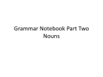 Grammar Notebook Part Two Nouns - cathyeagle