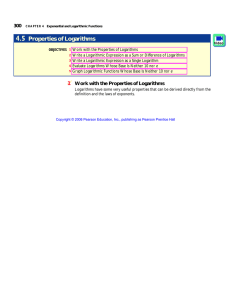 4.5 Properties of Logarithms