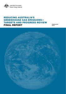 reducing australia`s greenhouse gas emissions— targets and