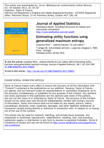 Journal of Applied Statistics Estimating utility functions using