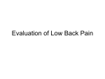 Evaluation of Low Back Pain