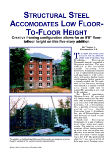 structural steel accomodates low floor- to-floor height