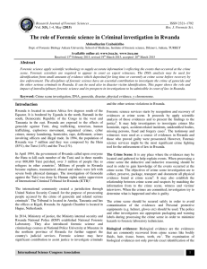 The role of Forensic science in Criminal investigation in