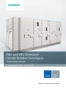 HB1 and VB1 Generator Circuit-Breaker Switchgear