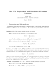 Expectation and Functions of Random Variables