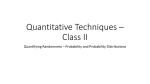 Quantitative Techniques * Class I