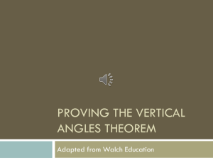 Proving the Vertical Angles Theorem - 3