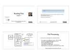 Reading Files File Processing