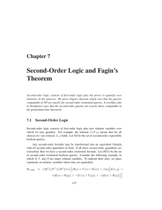 Second-Order Logic and Fagin`s Theorem