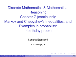 Markov and Chebyshev`s Inequalities