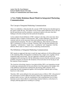 The Concept of Integrated Marketing Communications