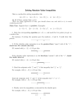 Solving Absolute Value Inequalities