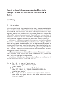 Constructional idioms as products of linguistic change: the aan het +