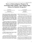 Survey of Interestingness Measures for Association Rules