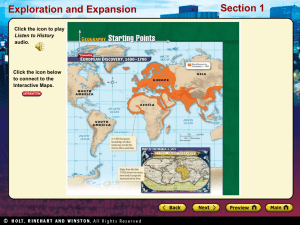 Exploration and Expansion Section 1