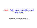Java : Data types, Identifiers and Operators
