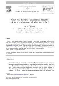 What was Fisher`s fundamental theorem of natural selection and