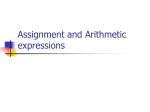 Assignment and Arithmetic expressions
