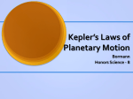 Kepler*s Laws of Planetary Motion