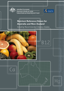 Nutrient Reference Values for Australia and New