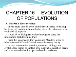 CHAPTER 16 EVOLUTION OF POPULATIONS