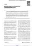 Obesity and Risk for Premenopausal or Postmenopausal