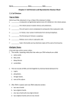 Chapter 2 Cell Division and Reproduction Review Sheet