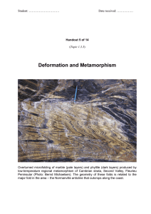 Deformation and Metamorphism