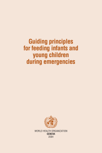 Guiding principles for feeding infants and young children during
