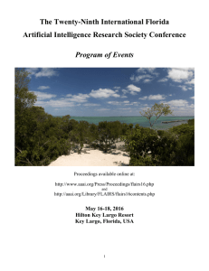 The Twenty-Ninth International Florida Artificial Intelligence