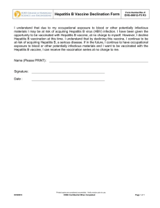 Hepatitis B Vaccine Declination Form