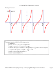 Lesson 4.3 Graphing Other Trigonometric Functions notes
