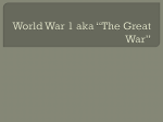 World War 1 aka *The Great War*