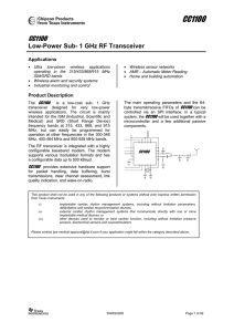 Single-Chip Low Cost Low Power RF