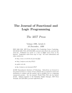 The Journal of Functional and Logic Programming The MIT Press