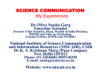 Dr. Sunita Garg - Science Communication