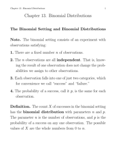 Chapter 13. Binomial Distributions