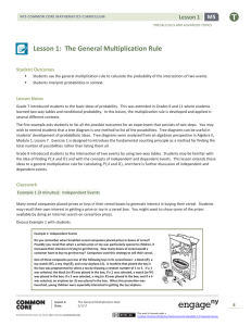 Lesson 1: The General Multiplication Rule