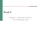 Chapter 9 Hypothesis Testing II