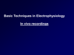Unit Extracellular recordings in anesthetized animals In these