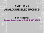 EMT 112 Self Reading - Power Amplifiers