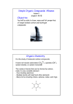 Simple Organic Compounds: Alkanes Objective Organic Chemistry