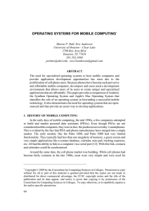 Operating systems for mobile computing